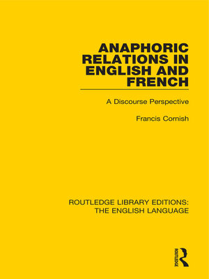 cover image of Anaphoric Relations in English and French